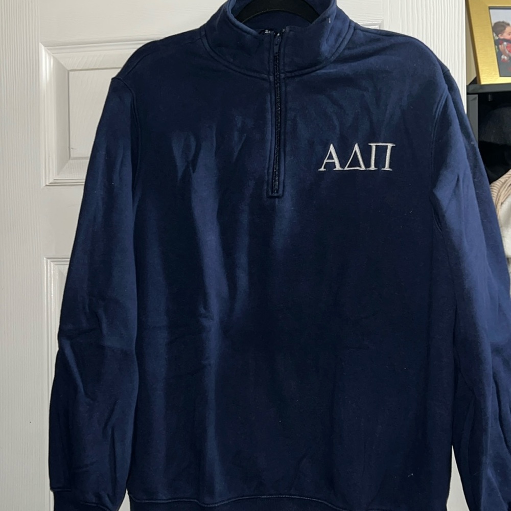 Alpha Delta Pi crew neck with Lilly Pulitzer letters.